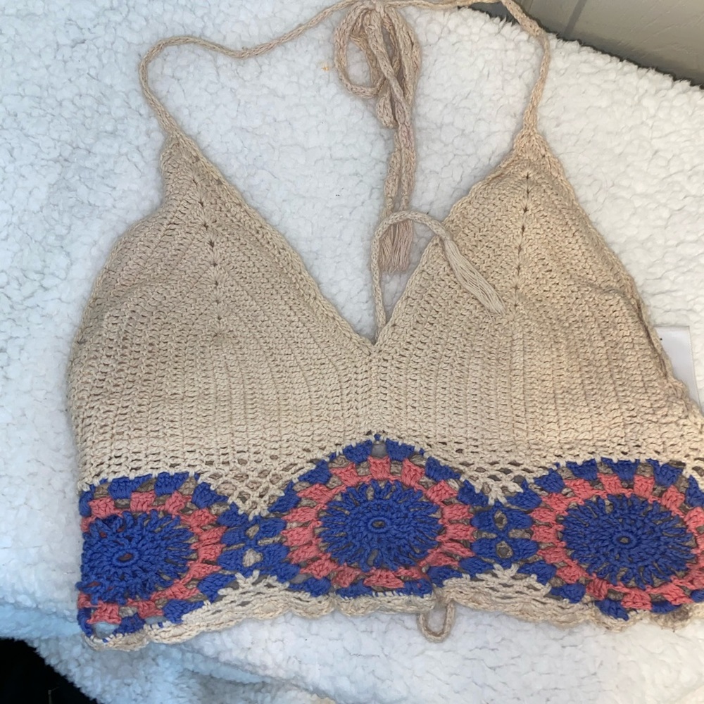 Crochet halter neck crop top